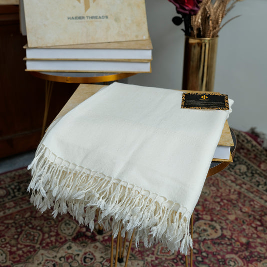 Wool Shwal , Pure White