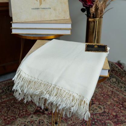 Wool Shwal , Pure White