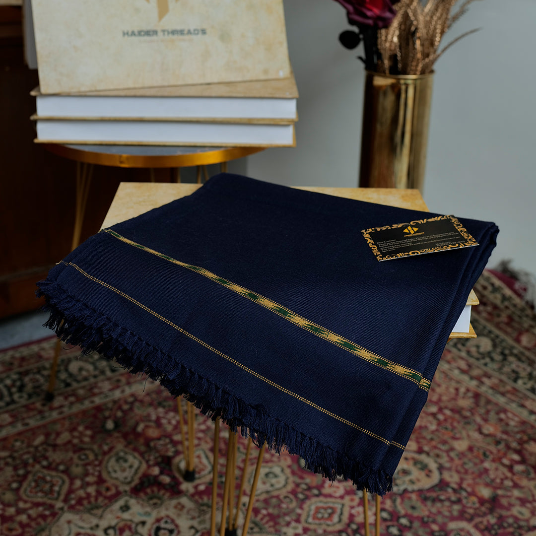 Premium 100% Lambswool Shawl (72 single) Navy Blue